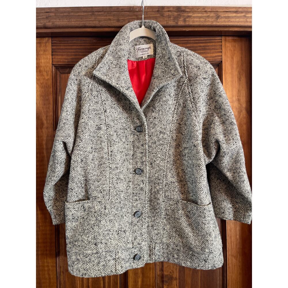 Vintage 80’s Ferncroft Wool tweed pea coat size 4